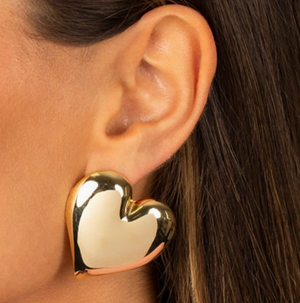 SS- Solid Gold Heart Earring