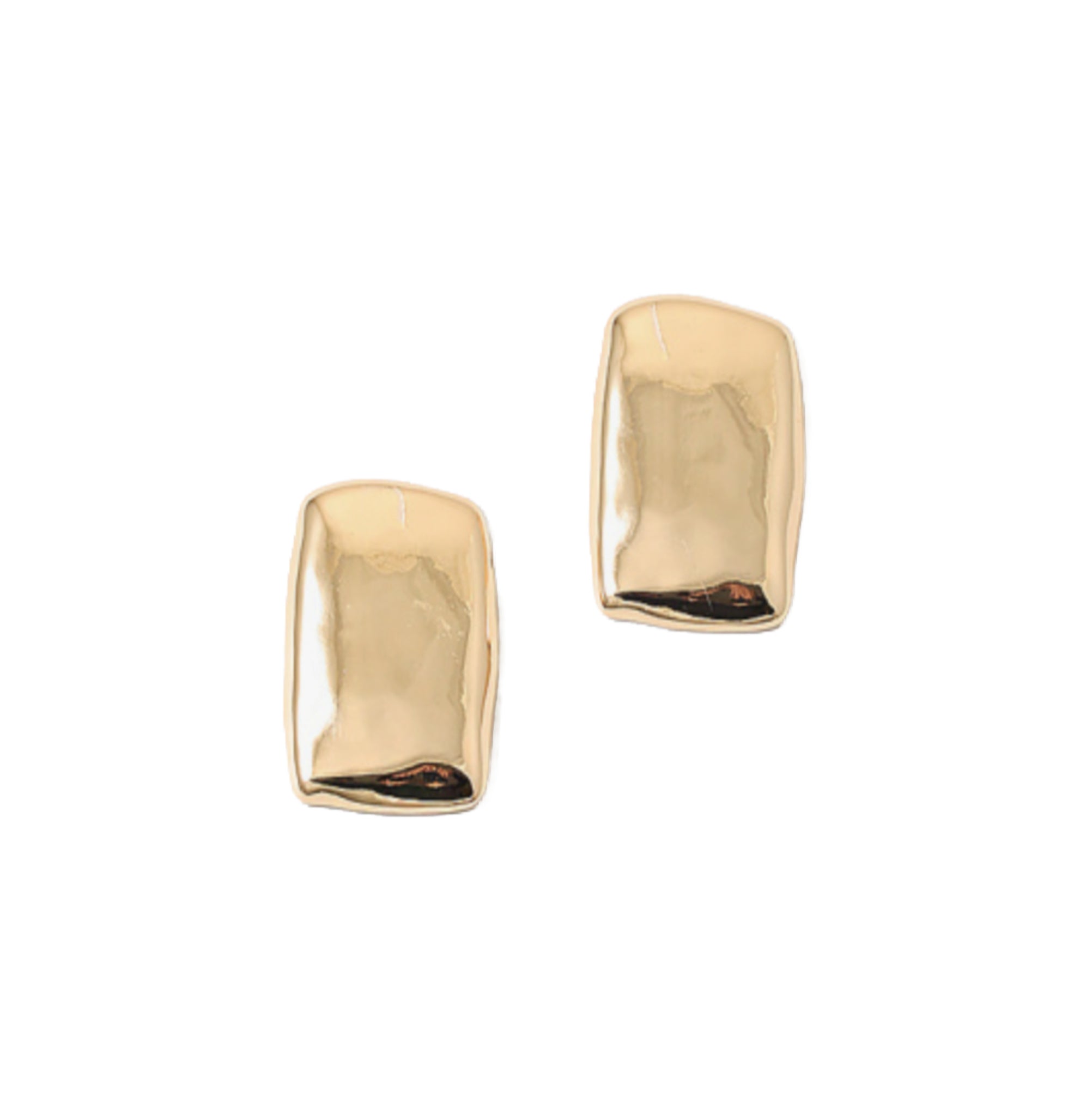 Gold Dipped Rectangle Statement Earring