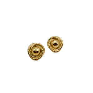Gold Filled Button Rope Earring