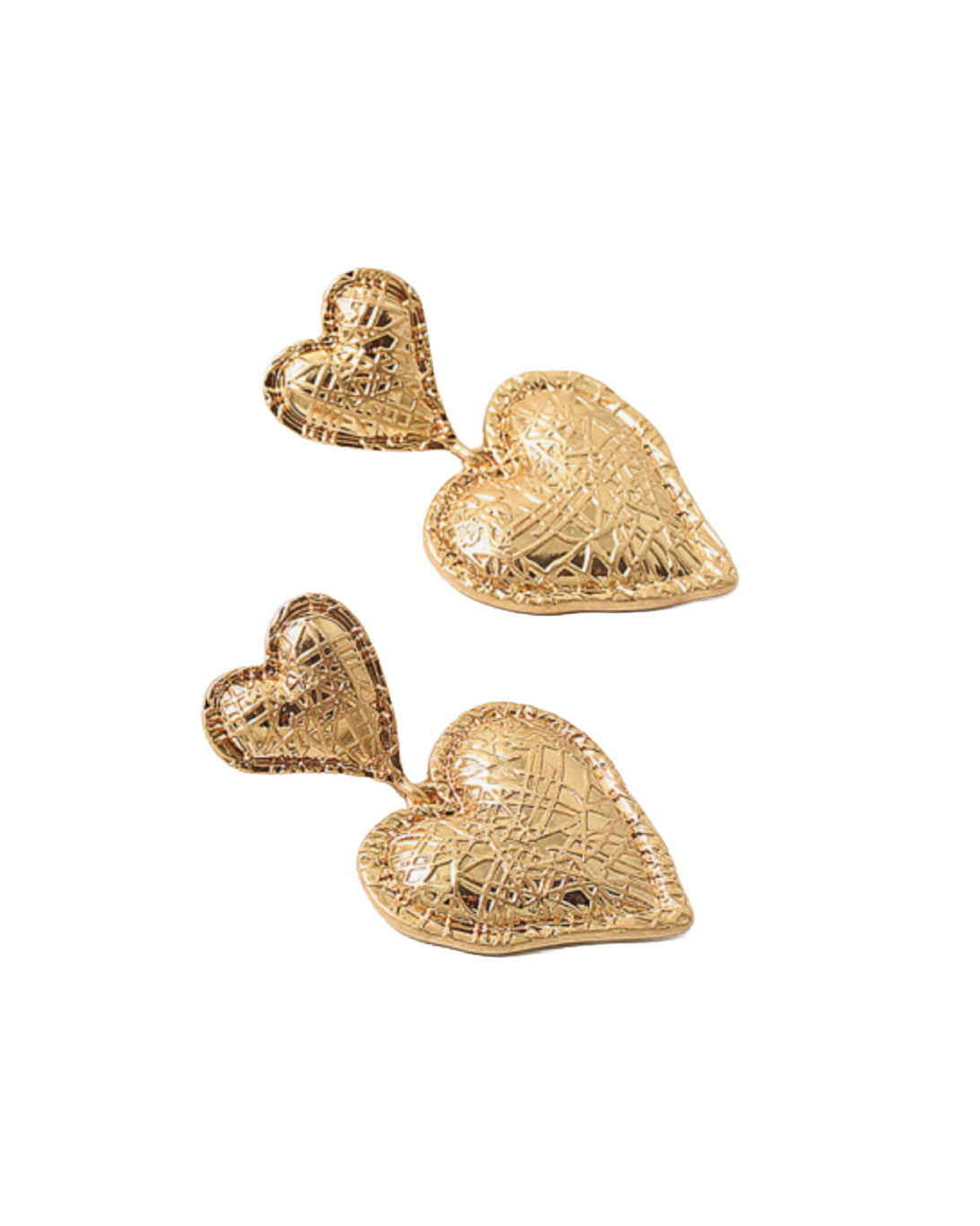 Gia Gold Brushed Double Heart