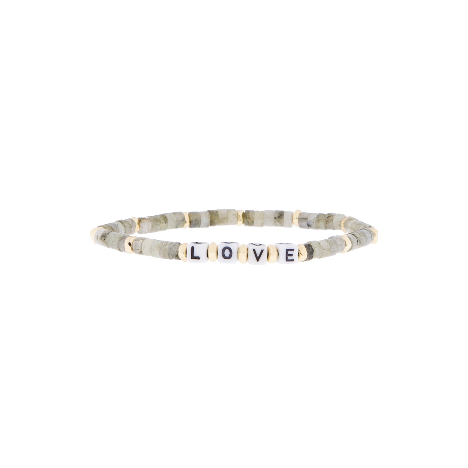 LOVE Beaded Labradorite Stone Bracelet