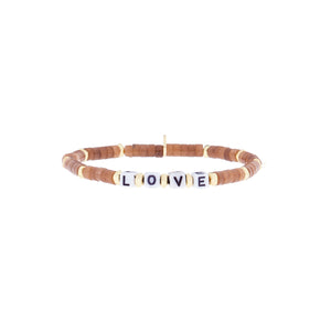 LOVE Beaded Mocha Quartz Stone Bracelet