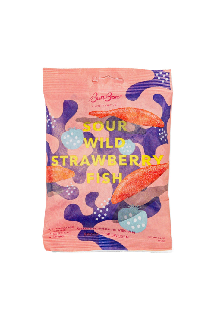 Sour Wild Strawberry Fish - Swedish Candy 5.2oz (150g)