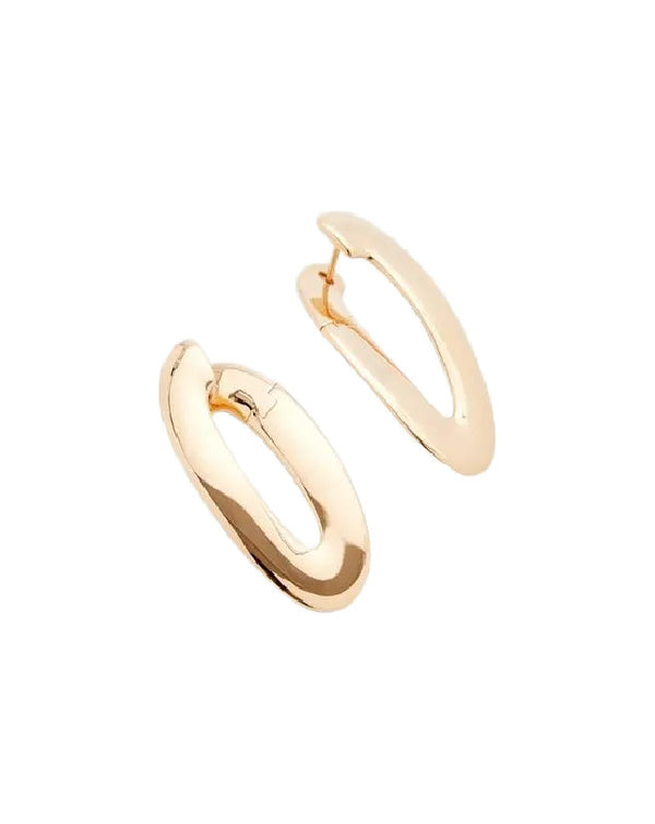 Modern Large Gold Abstract Oval