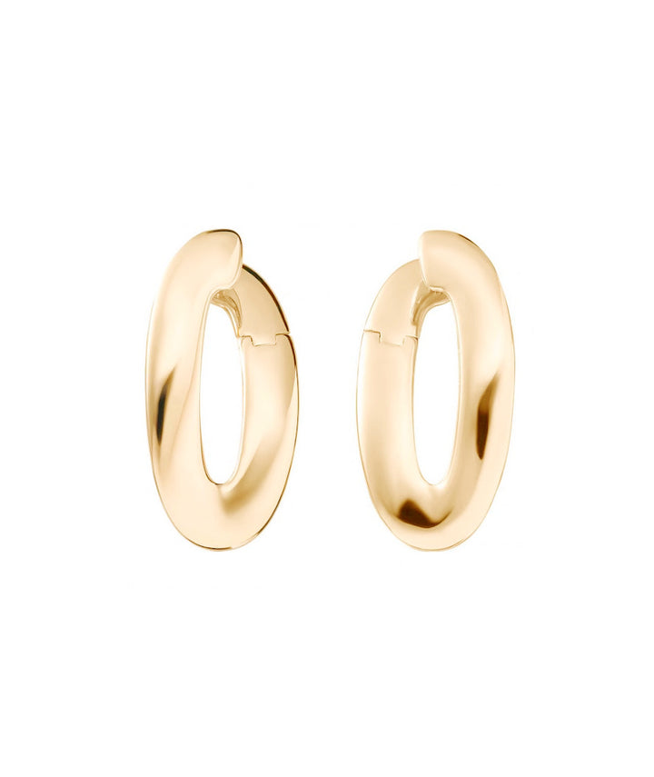 Modern Large Gold Abstract Oval