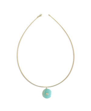 Murano Collection-Amazonite Circle Pendant-16"