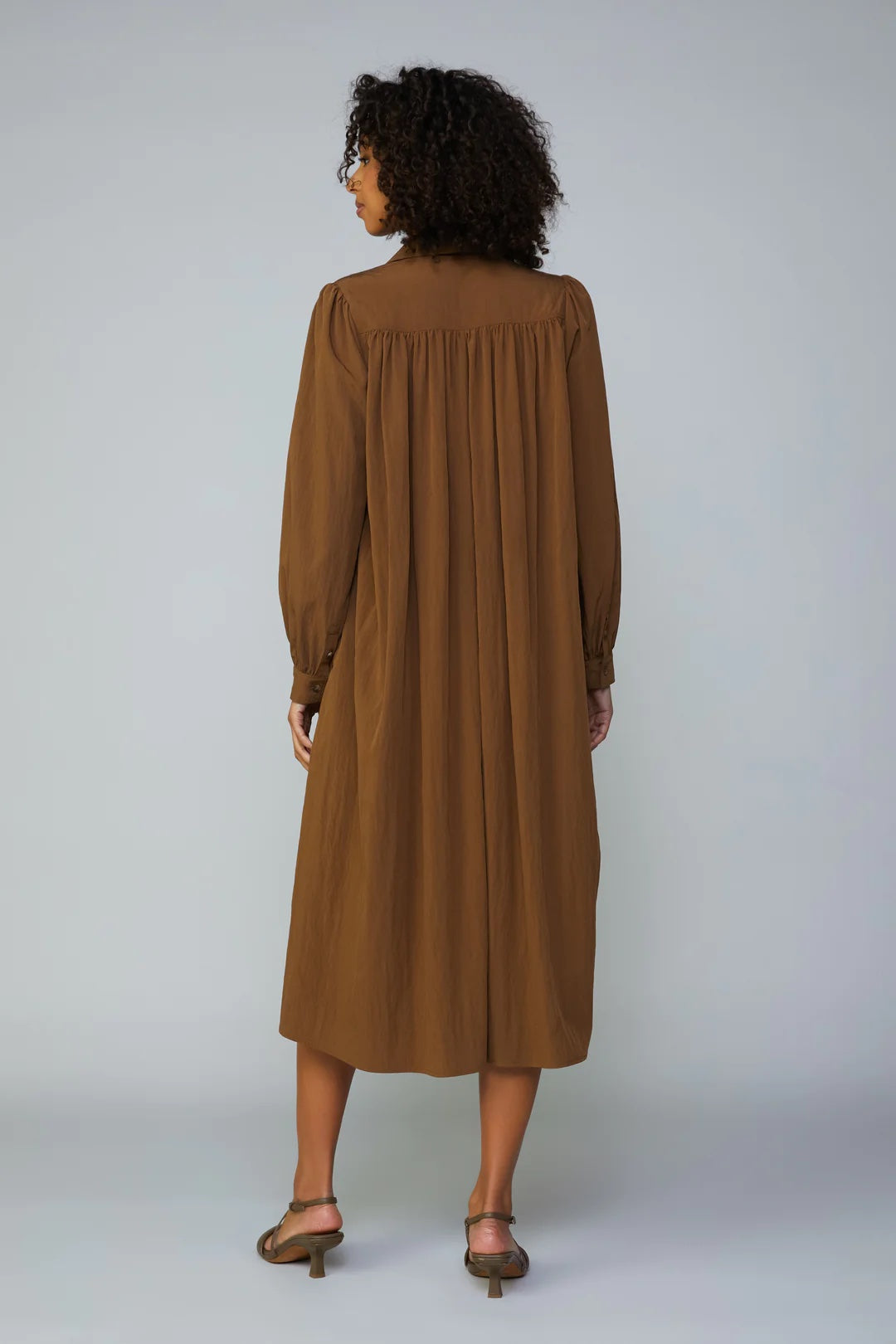 Shirt Dress with Belt- Cocoa