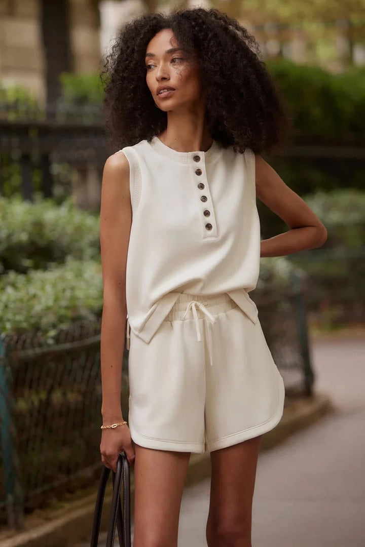 Marla Button Placket Tank-Pristine