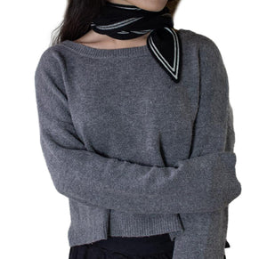 Sailor Cashmere Rib Neck Scarf Black