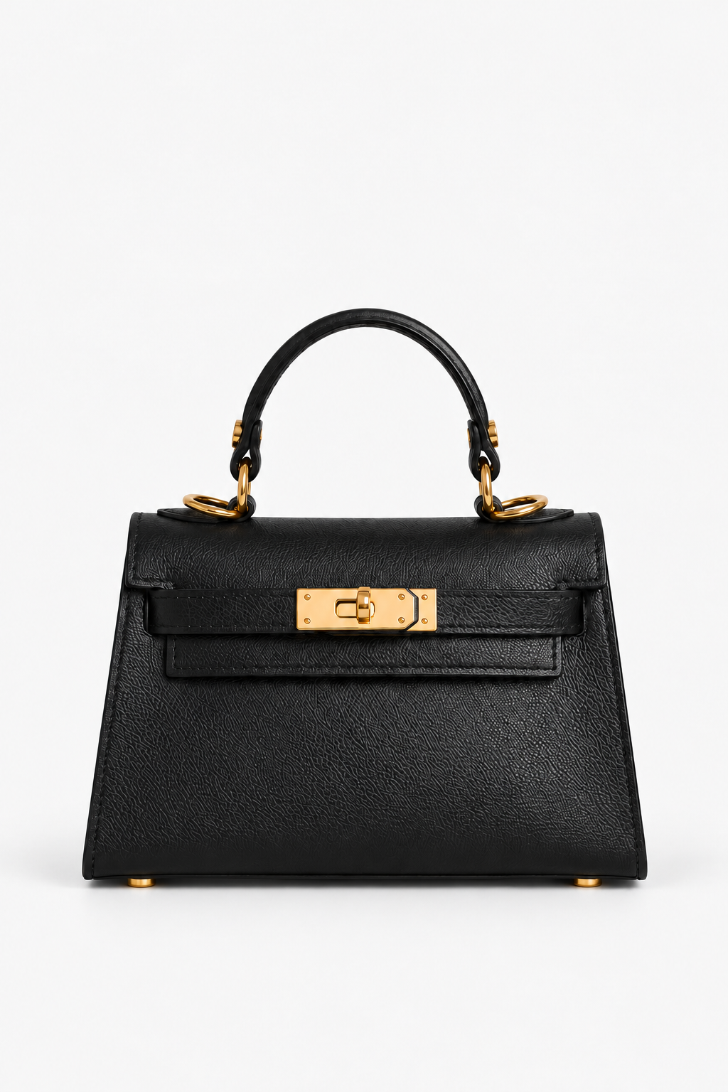 Victoria Leather Small Tote-Black