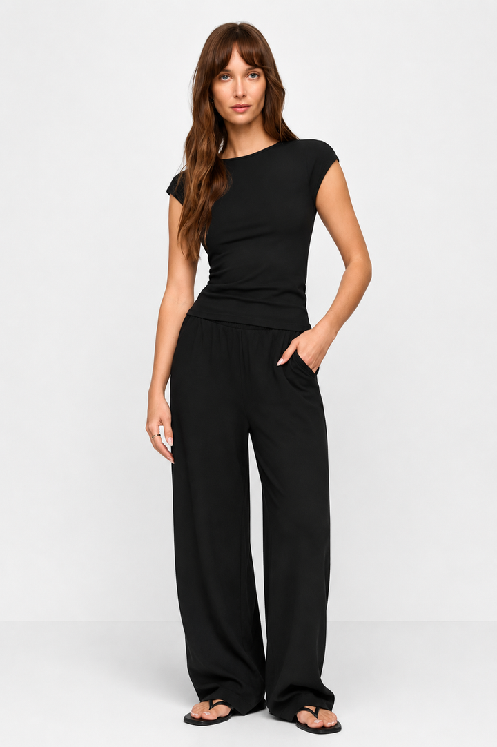 Soft Trace Second Skin Top-Black