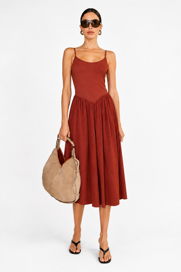 Amanda Maxi Dress-Brown