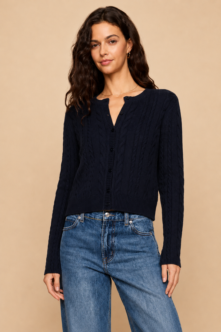 Cera Long Sleeve Cardigan-Eclipse