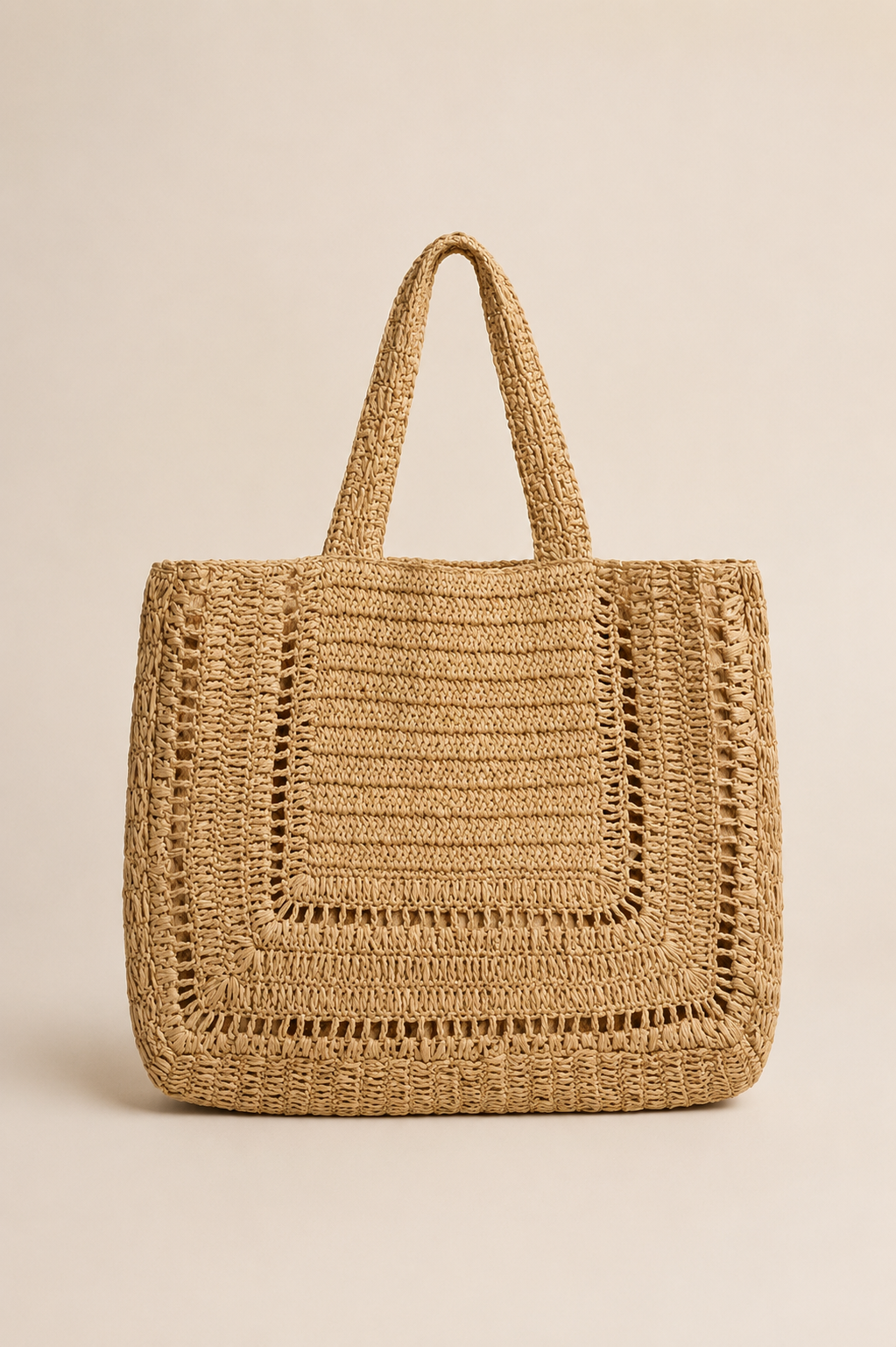 Hideaway Raffia Tote-Natural