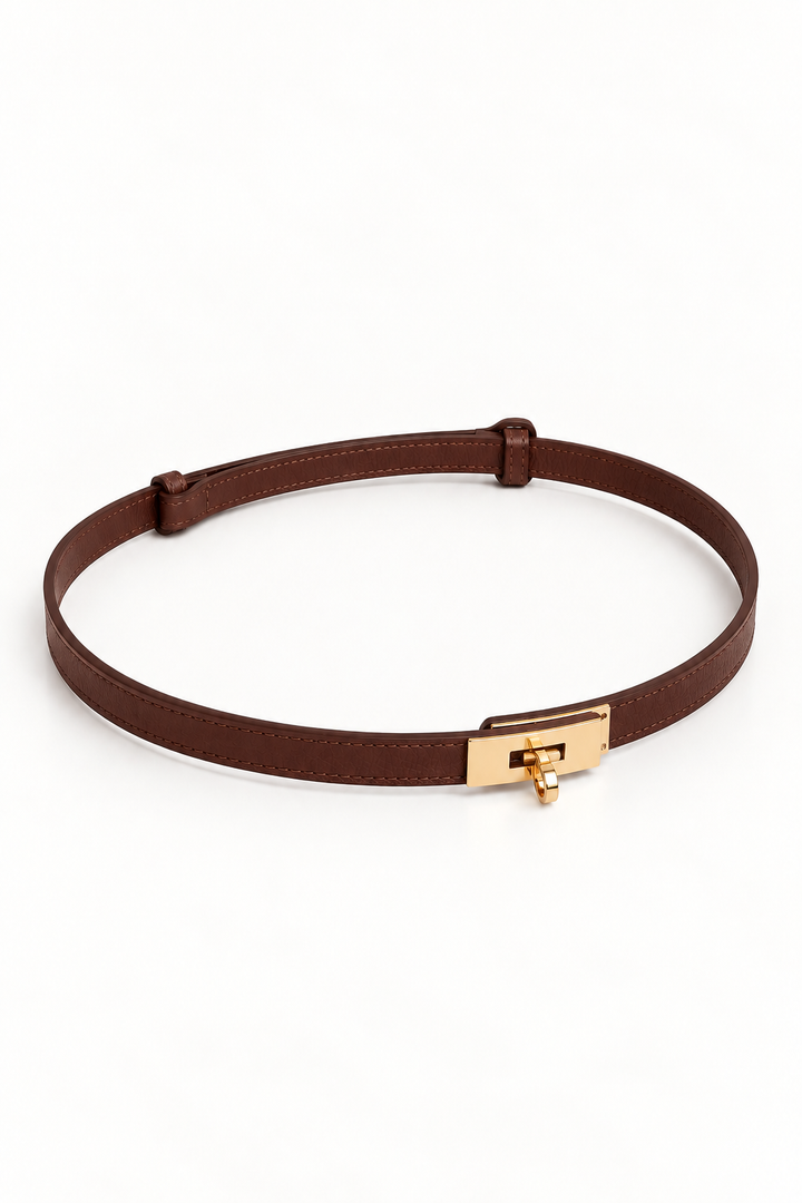 Maida Leather Belt- Brown