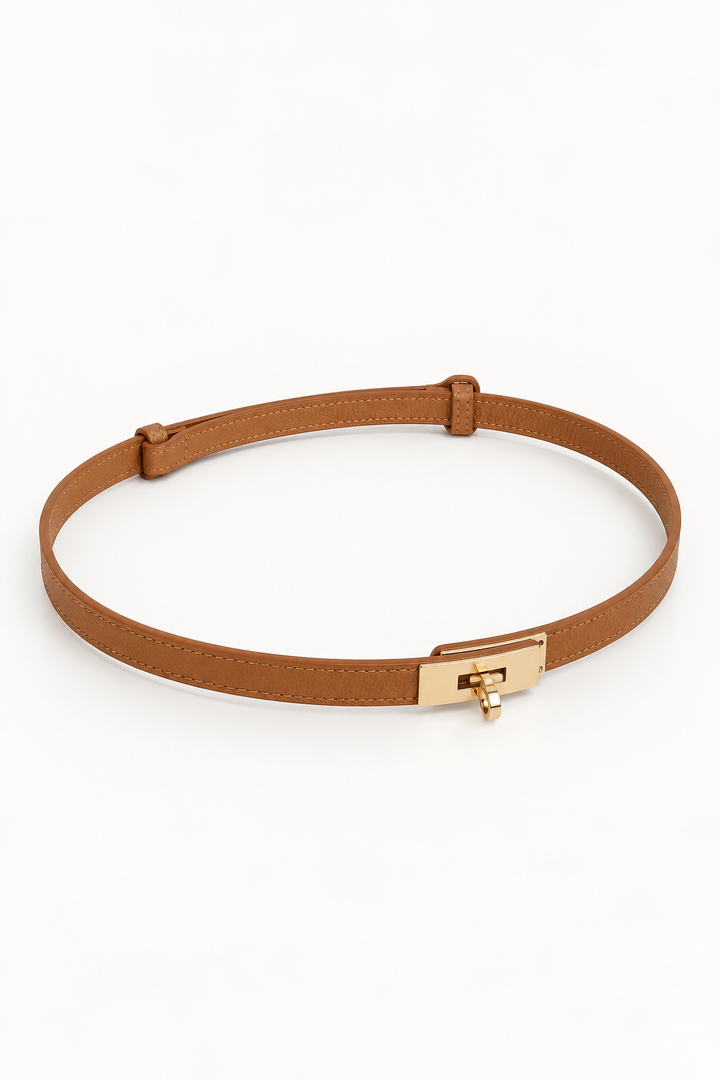 Maida Leather Belt- Camel