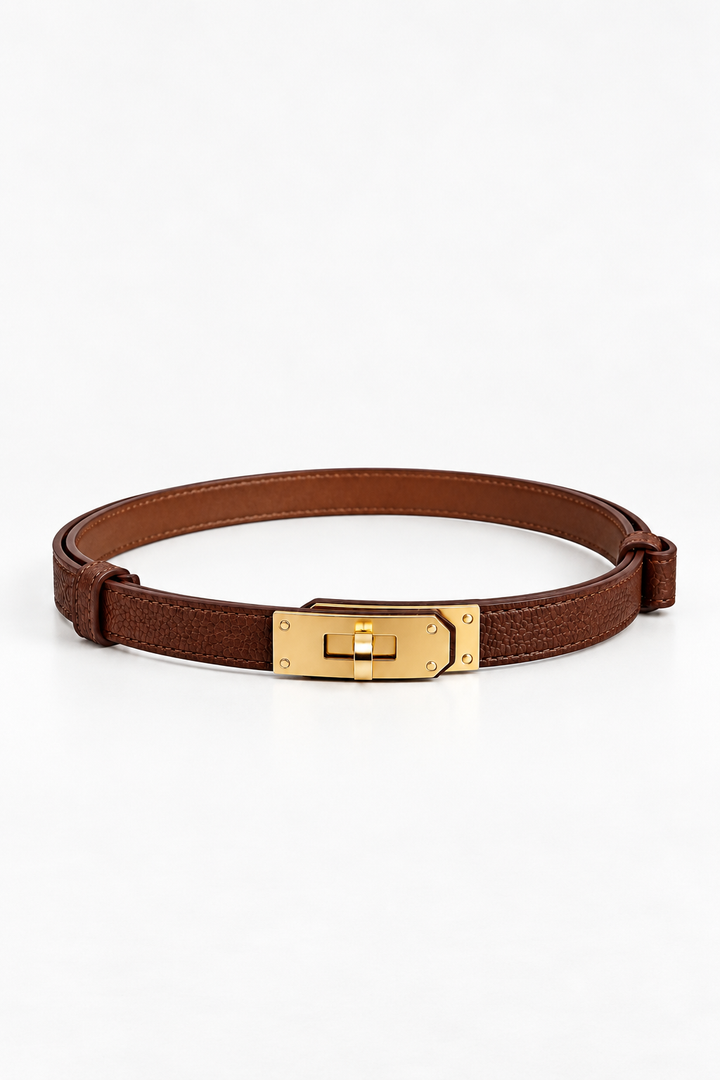 Maida Leather Belt- Brown
