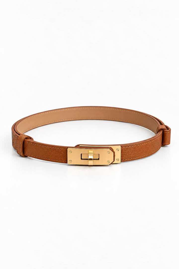 Maida Leather Belt- Camel