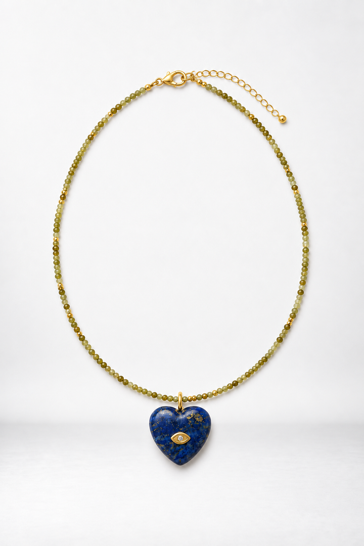 Petite Beads w/Lapis Heart