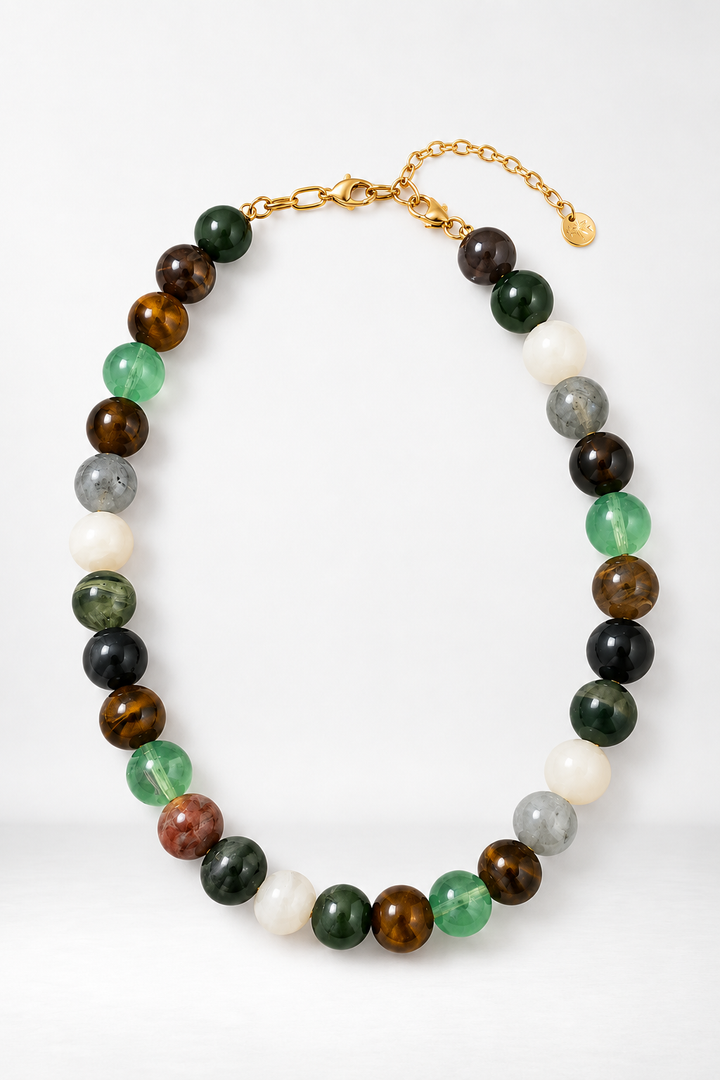 Claudet Collection-Shades of Green Large Beaded