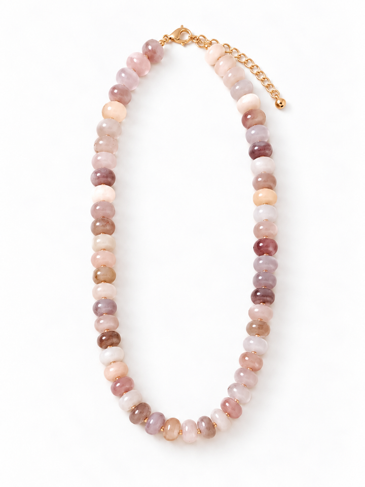 Claudet Collection-Flat Beads Knotted Taupes