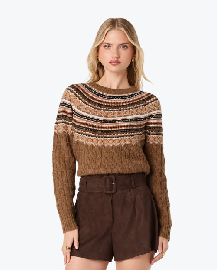 Daria Fair Isle Sweater - Camel
