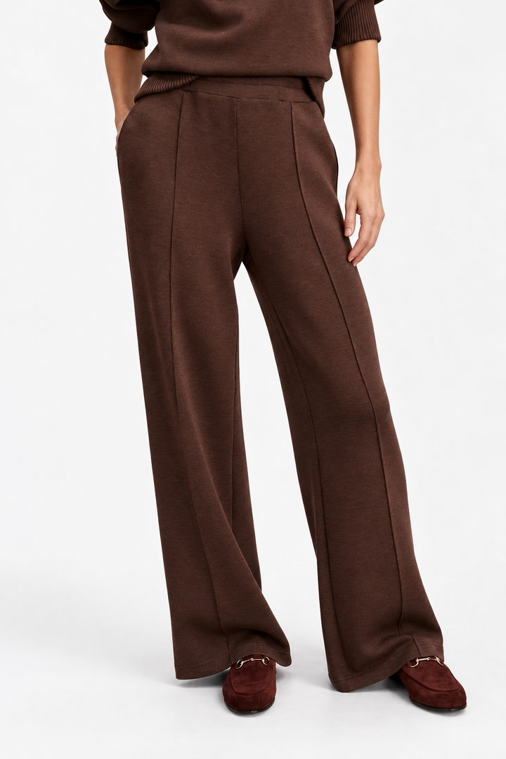 The Wide Leg Pant 28-Coffee Bean Marl