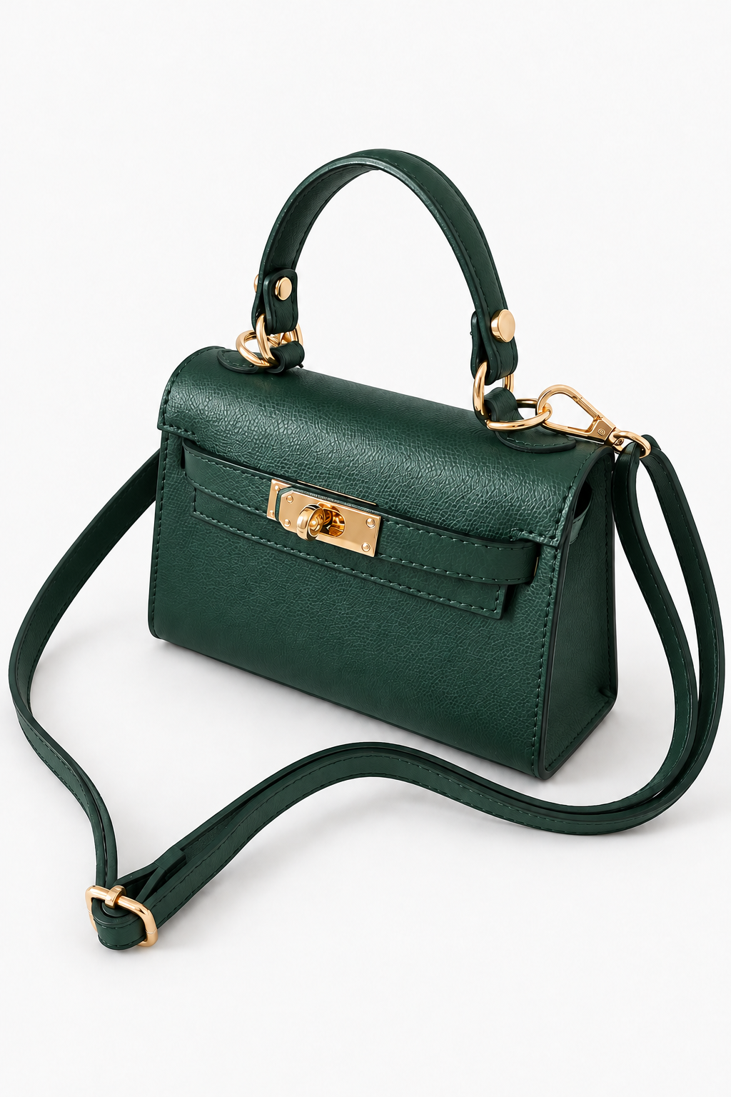 Victoria Leather Small Tote-Green