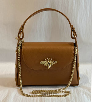 Leather Bee Petite Tote Camel
