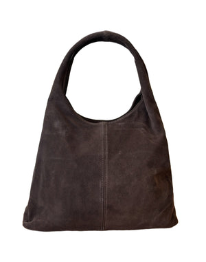 Thea Suede Leather Bag - Dark Brown