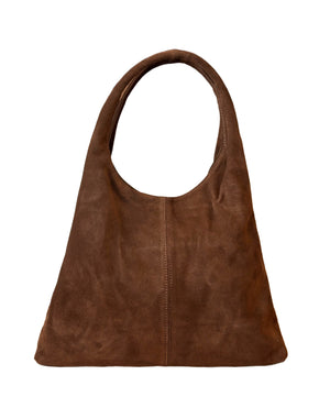 Thea Suede Leather Bag - Brown
