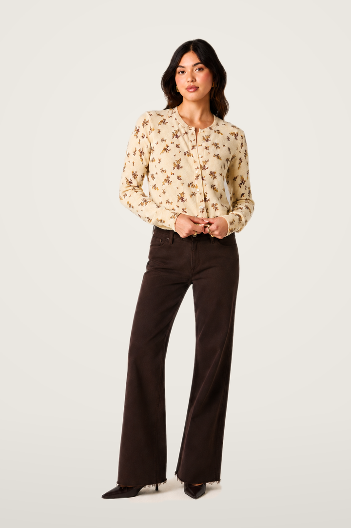 Mary Cardigan-Yellow Floral