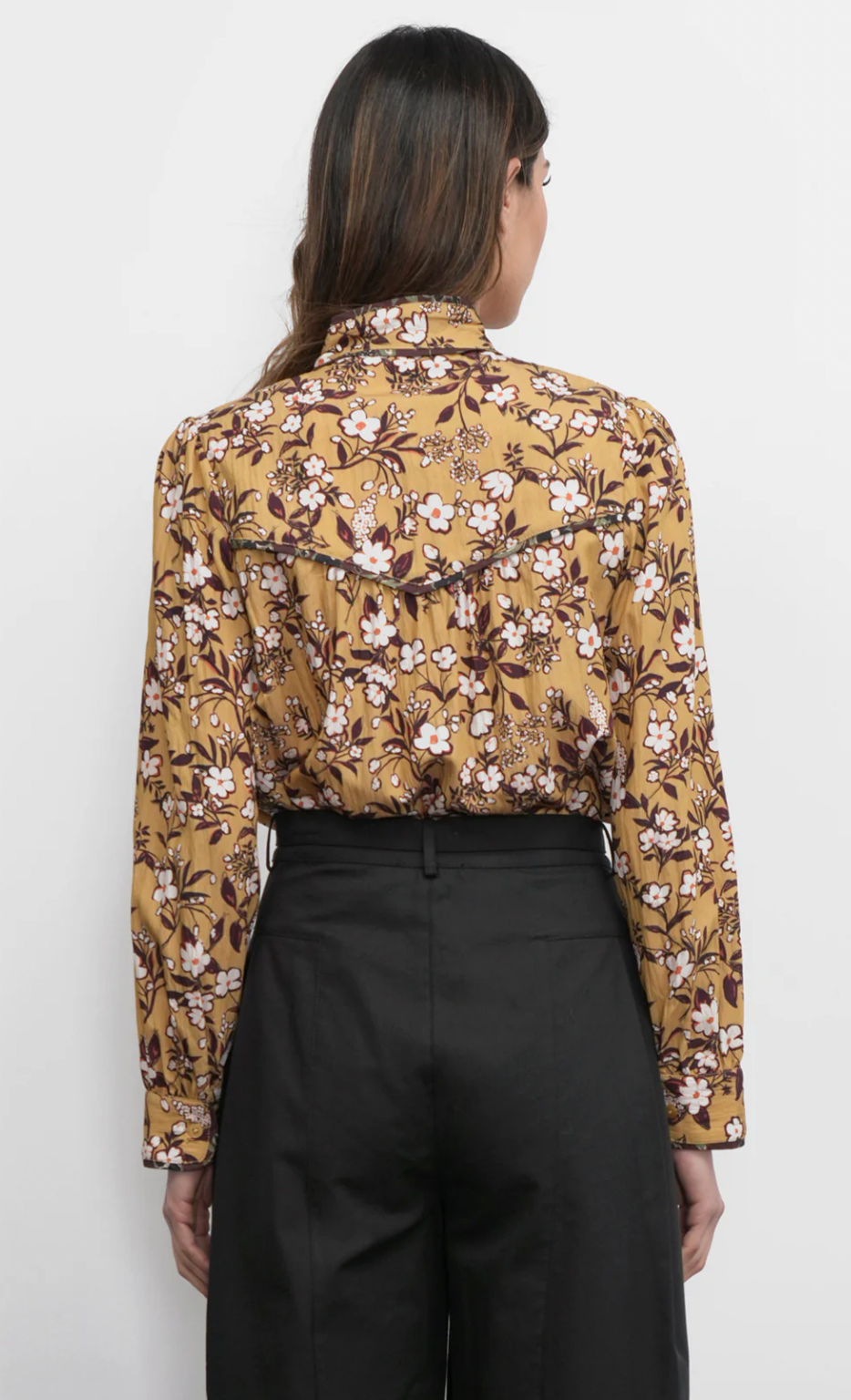 Rowan Tie Neck Blouse- Honey