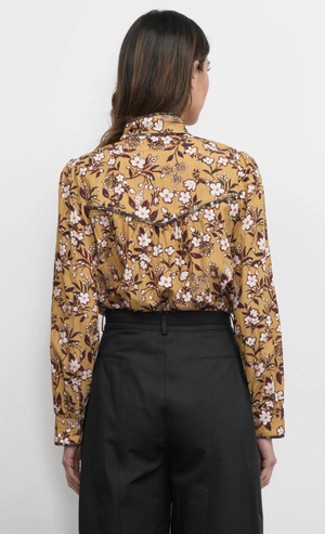 Rowan Tie Neck Blouse- Honey