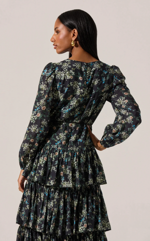 Franchesca Tiered Ruffle Midi Dress Floral
