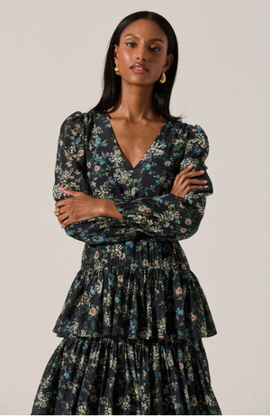 Franchesca Tiered Ruffle Midi Dress Floral