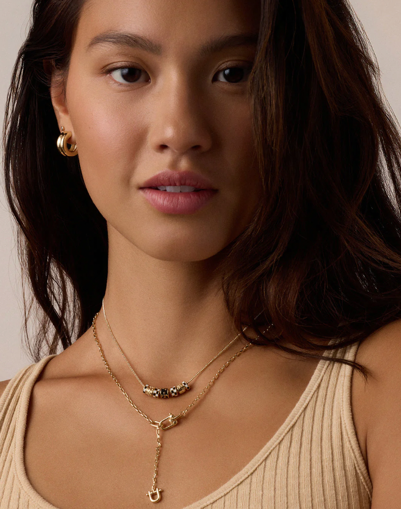 Lose Yourself Necklace - 18K Gold/Black