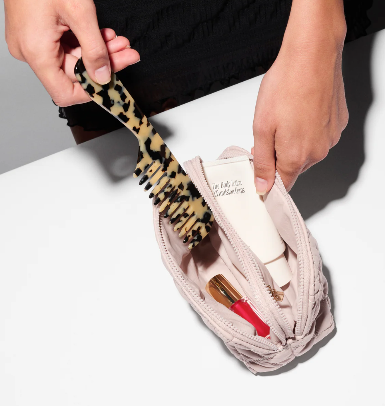 Double Zip Cosmetic City Pink