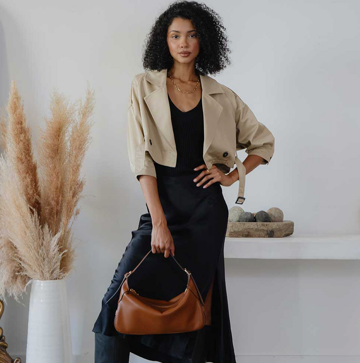 Nicolette Vegan Shoulder Bag-Black