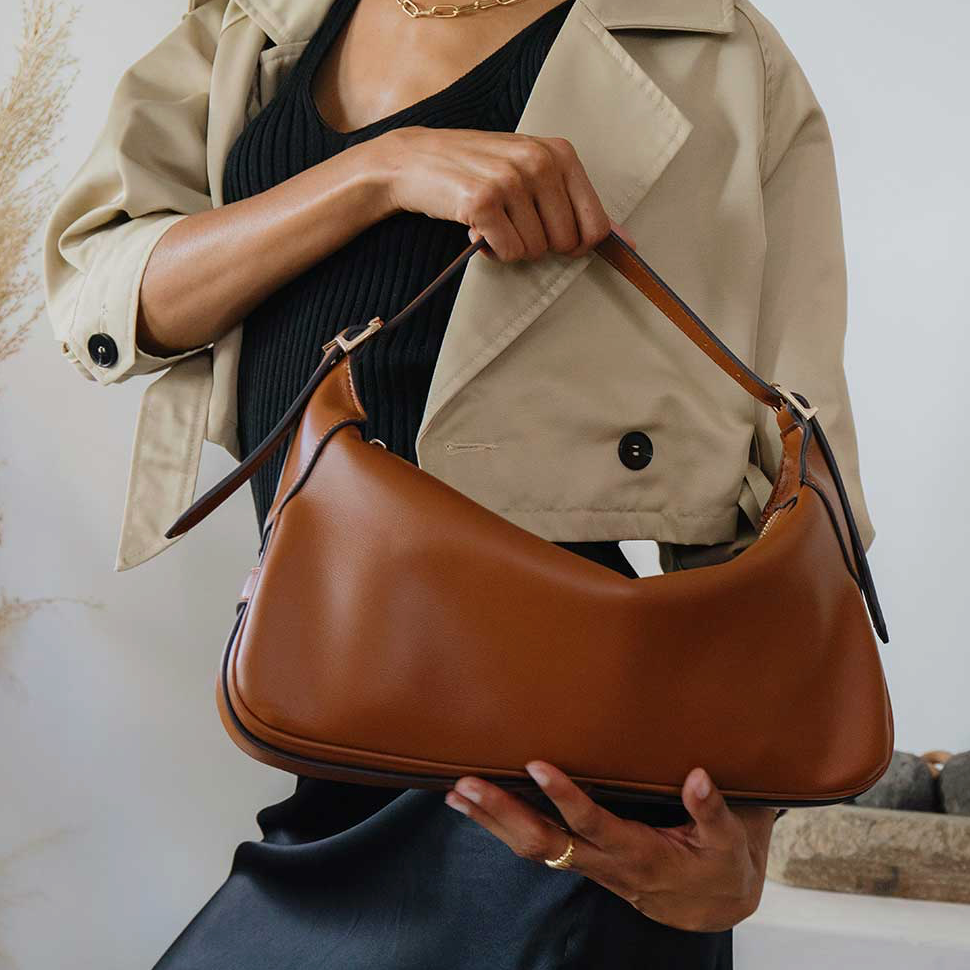 Nicolette Vegan Shoulder Bag-Black
