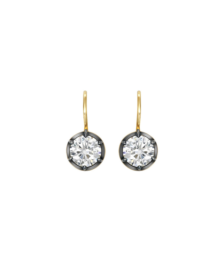 SS-Medium Crystal Hanging Stone Earring