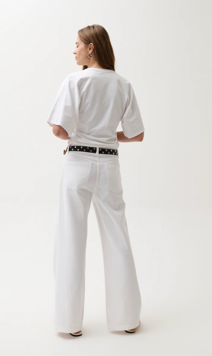 Jadyn Low Slung Palazzo - Vivid White