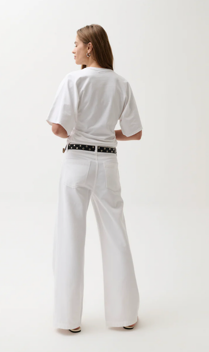 Jadyn Low Slung Palazzo - Vivid White