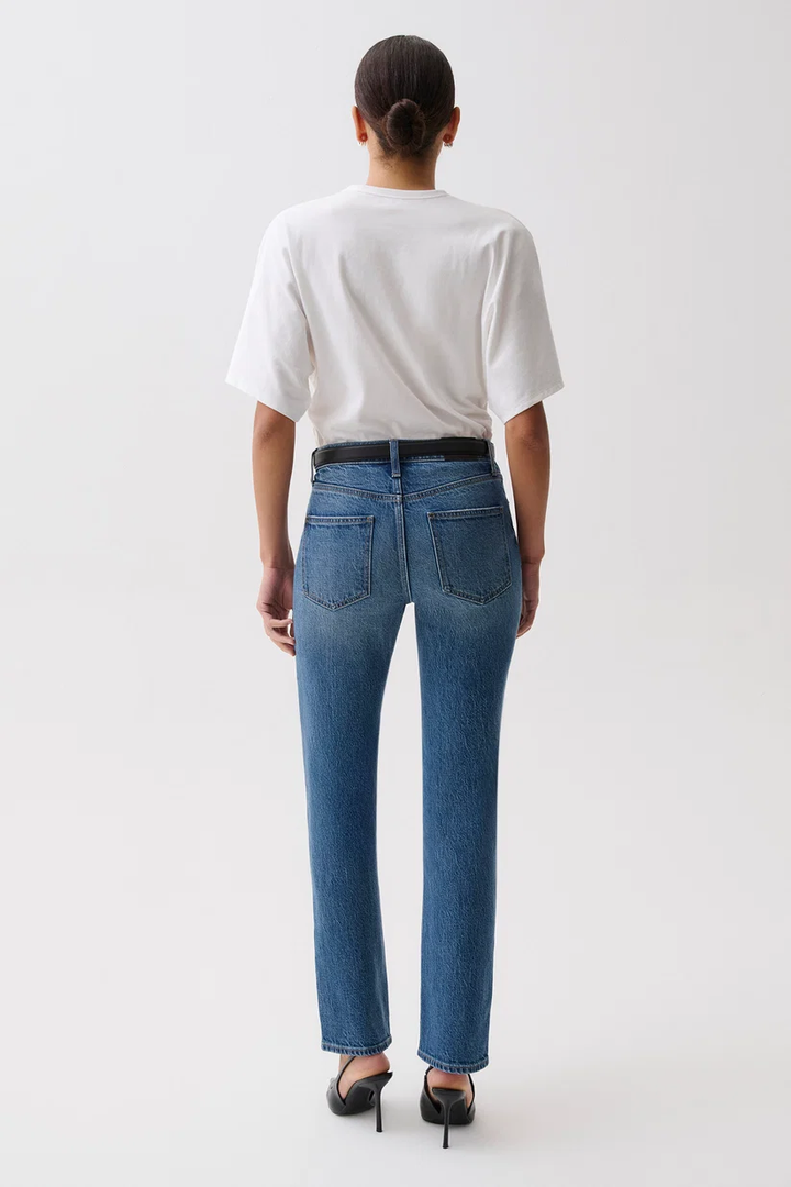 Aleks Midi Rise Straight Long-Sea Salt