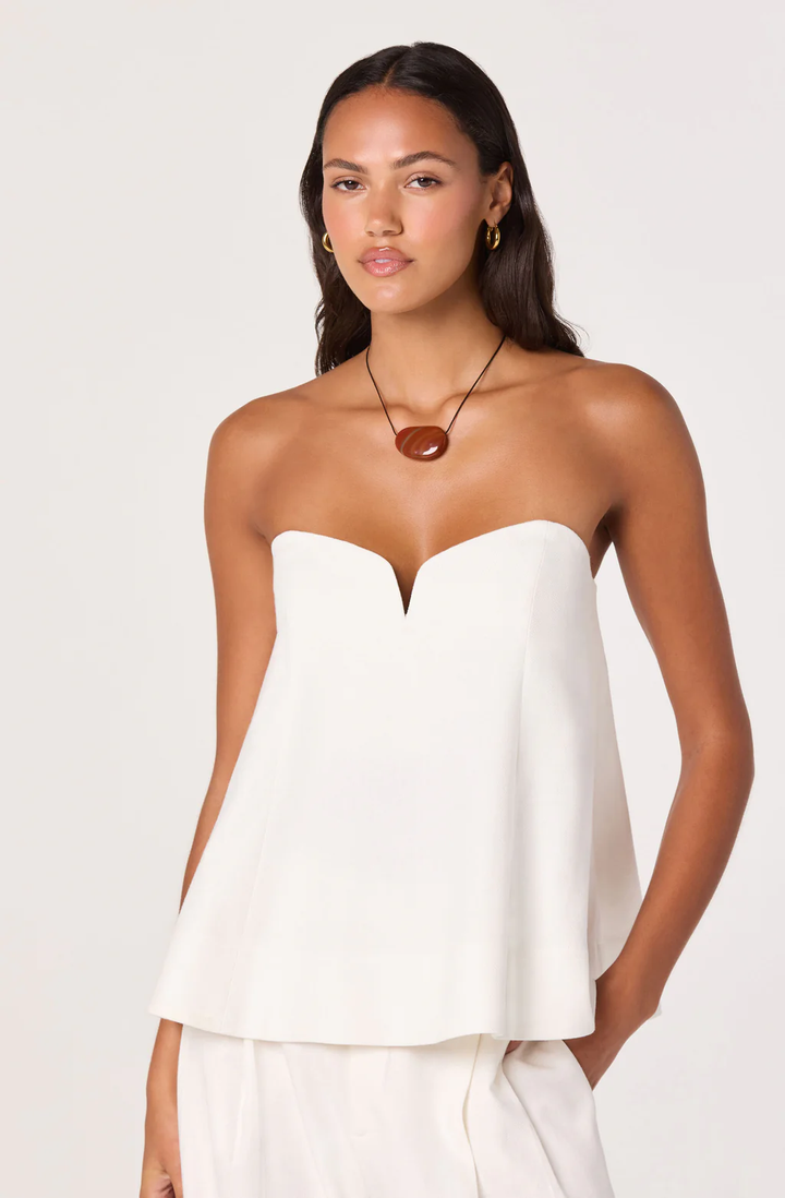 Talulla Strapless Babydoll Top-Off White