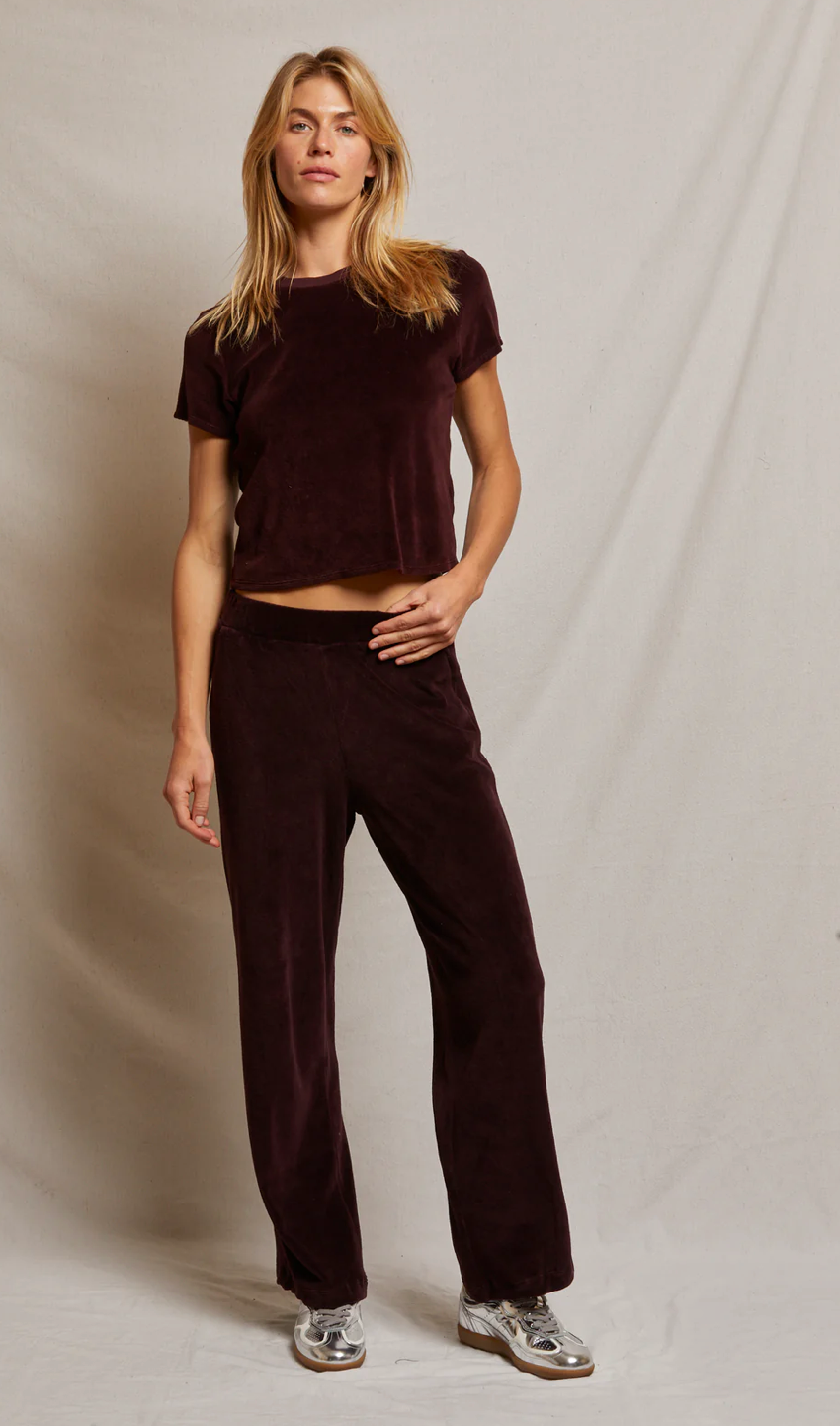 Holly Velour Sweat Pant Blackberry