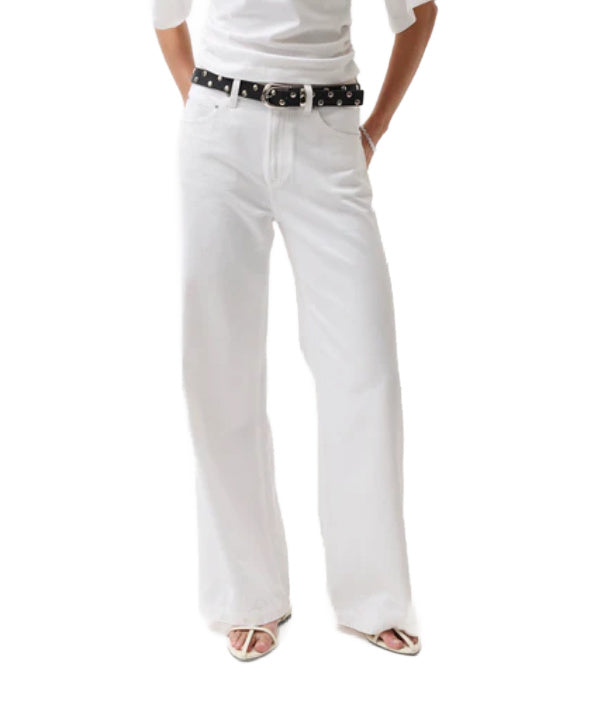 Jadyn Low Slung Palazzo - Vivid White