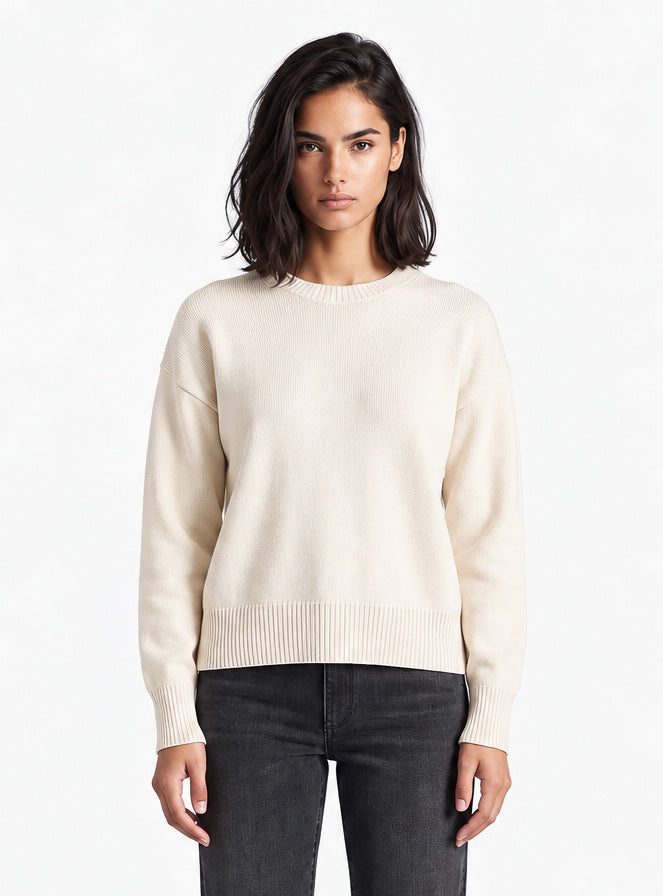 Emily Crewneck Sweater-Cream