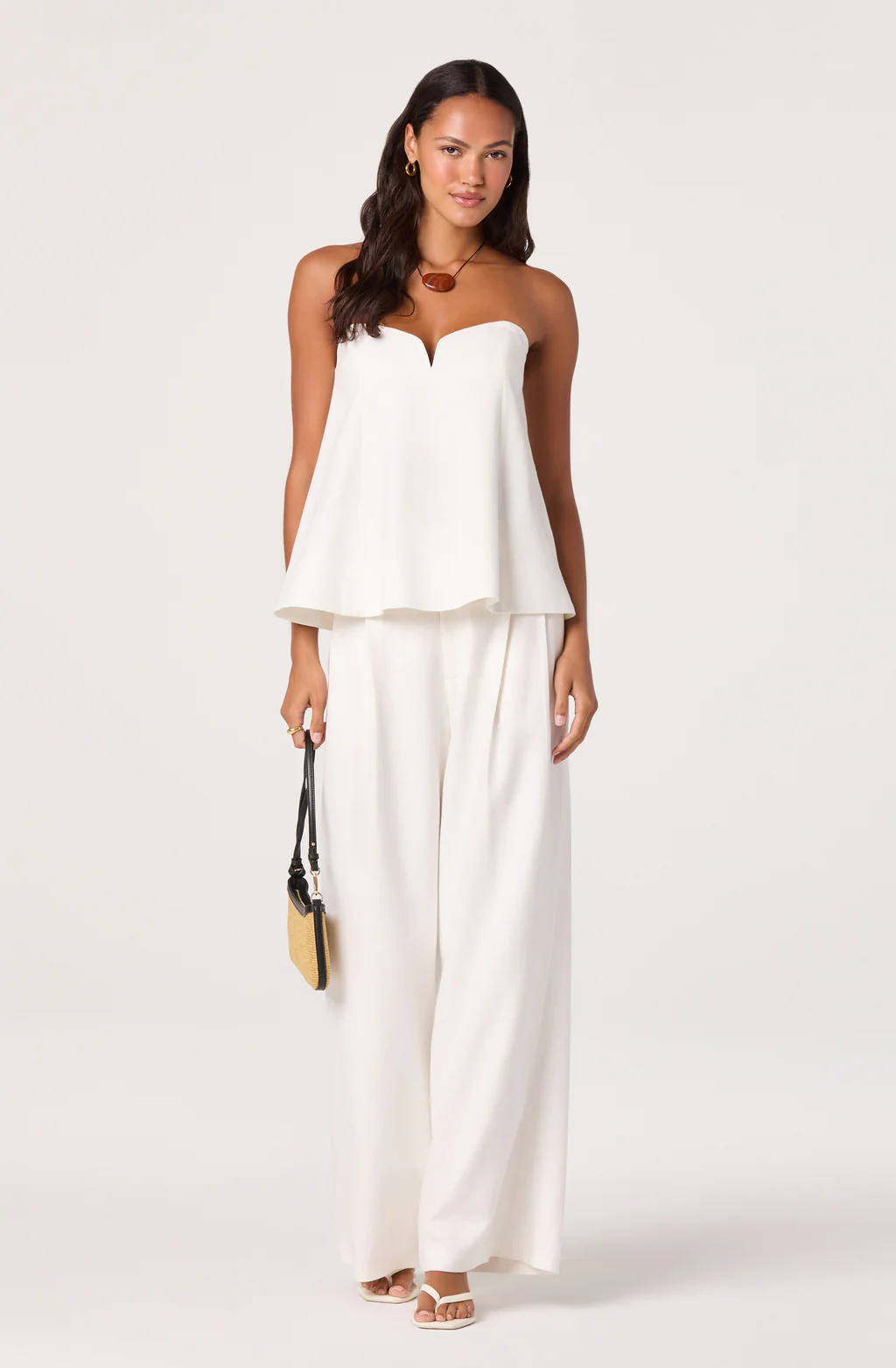 Talulla Wide-Leg Linen Pants-Off White