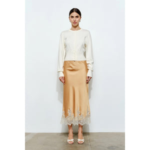 Cassandra Snap Button Cardigan Ivory